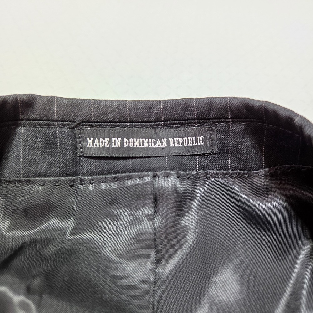 Gianfranco Ruffini Italy Blazer 48R Black Pinstripe 100% Wool Sport Coat Mens - Picture 5 of 16
